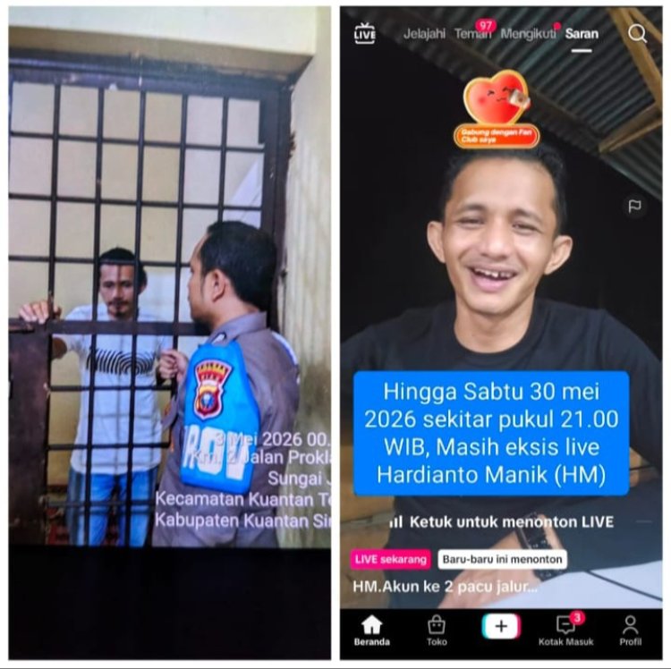 Status Tahanan Propam, Mantan Kanit Reskrim Polsek Benai Diduga Bebas Live Tiktok