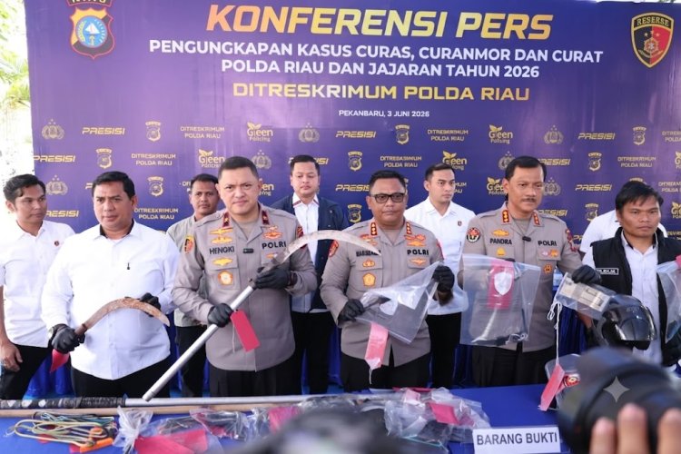 Polda Riau Bongkar 1.333 Kasus Kejahatan Jalanan, 525 Tersangka Berhasil Diamankan