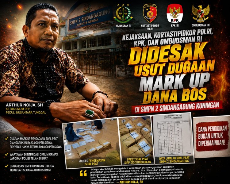 Kejaksaan, Kortastipidkor Polri, KPK dan Ombudsman RI Didesak Usut Dugaan Mark Up Dana BOS di SMPN 2 Sindangagung Kuningan