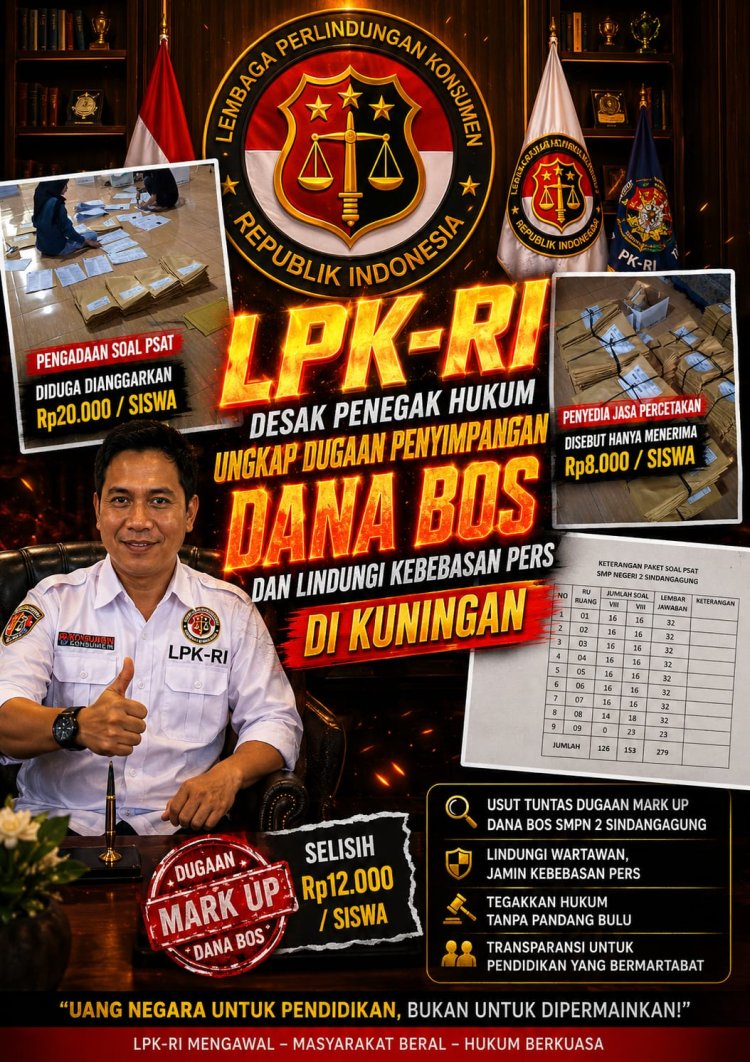 LPK-RI Desak Penegak Hukum Ungkap Dugaan Penyimpangan Dana BOS dan Lindungi Kebebasan Pers di Kuningan