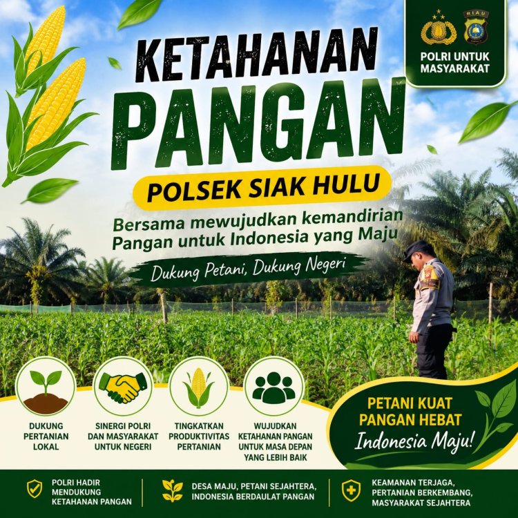 Bhabinkamtibmas Polsek Siak Hulu Monitor Pertumbuhan Jagung KOPPSA-M, Wujud Nyata Dukungan Polri Terhadap Ketahanan Pangan