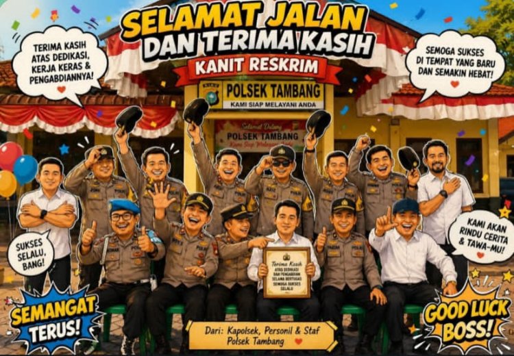 Penuh Haru, Personel Polsek Tambang Lepas Kanit Reskrim dengan Doa Kesuksesan