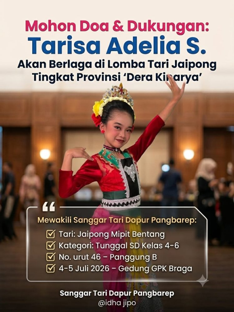 Tarisa Adelia S, Wakili Sanggar Dapur Pangbarep di Lomba Tari Jaipong Tingkat Provinsi "Dera Kinarya"
