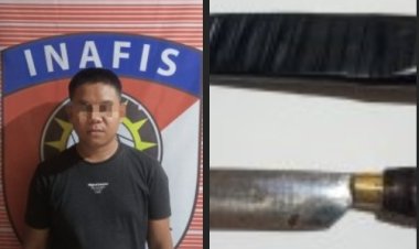 Bawa Senjata Tajam, Seorang Pria Diamankan Polsek Sekampung Udik Saat Patroli