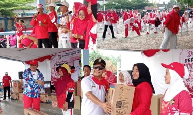 Sambut HUT RI ke-81, Kecamatan Kampar Kiri Hilir Gelar Jalan Santai di Sungai Pagar