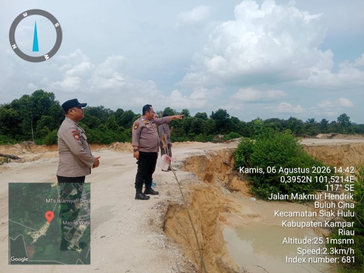 Galian C Diduga Ilegal di Desa Baru Kampar Disidak Polisi, Pemilik Langsung Hentikan Aktivitas