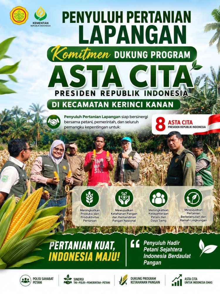 Penyuluh Pertanian Lapangan Kecamatan Kerinci Kanan Konsisten Dampingi Program Asta Cita Presiden di Bidang Ketahanan Pangan