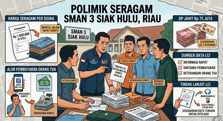 LCI Pertanyakan Klarifikasi Komite SMAN 3 Siak Hulu: Jika Tidak Terlibat, Mengapa Uang Seragam Masuk Melalui Bendahara?