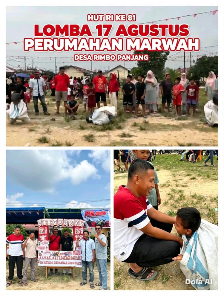Meriahkan HUT RI ke-81, Anak-Anak Perumahan Marwah Rimbo Panjang Antusias Ikuti Aneka Lomba