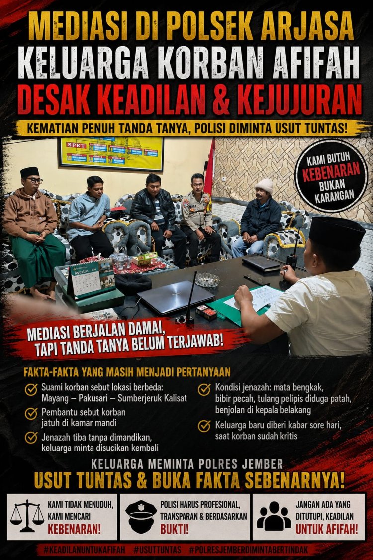 Kematian Afifah Penuh Tanda Tanya, Keluarga Minta APH Usut Kebenaran
