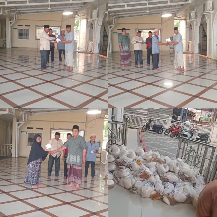 Jumat Berkah, Ninik Mamak dan Penghulu Desa Teratak Buluh Bagikan 165 Paket Sembako dan Santunan Anak Yatim