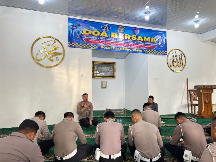 ‎Sambut Hari Lalu Lintas Bhayangkara ke-71, Kapolres Lamtim Tekankan Kekuatan Iman Jadi Fondasi Polisi dalam Melayani